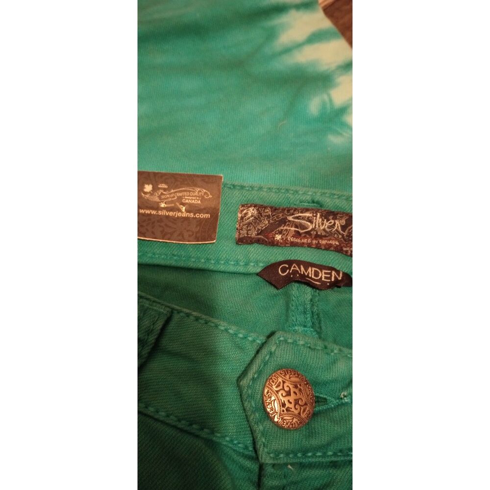 Silver Women's Size W26 / L31 Green Tie-Dye Skinny Camden Jeans -NWT - Picture 7 of 10